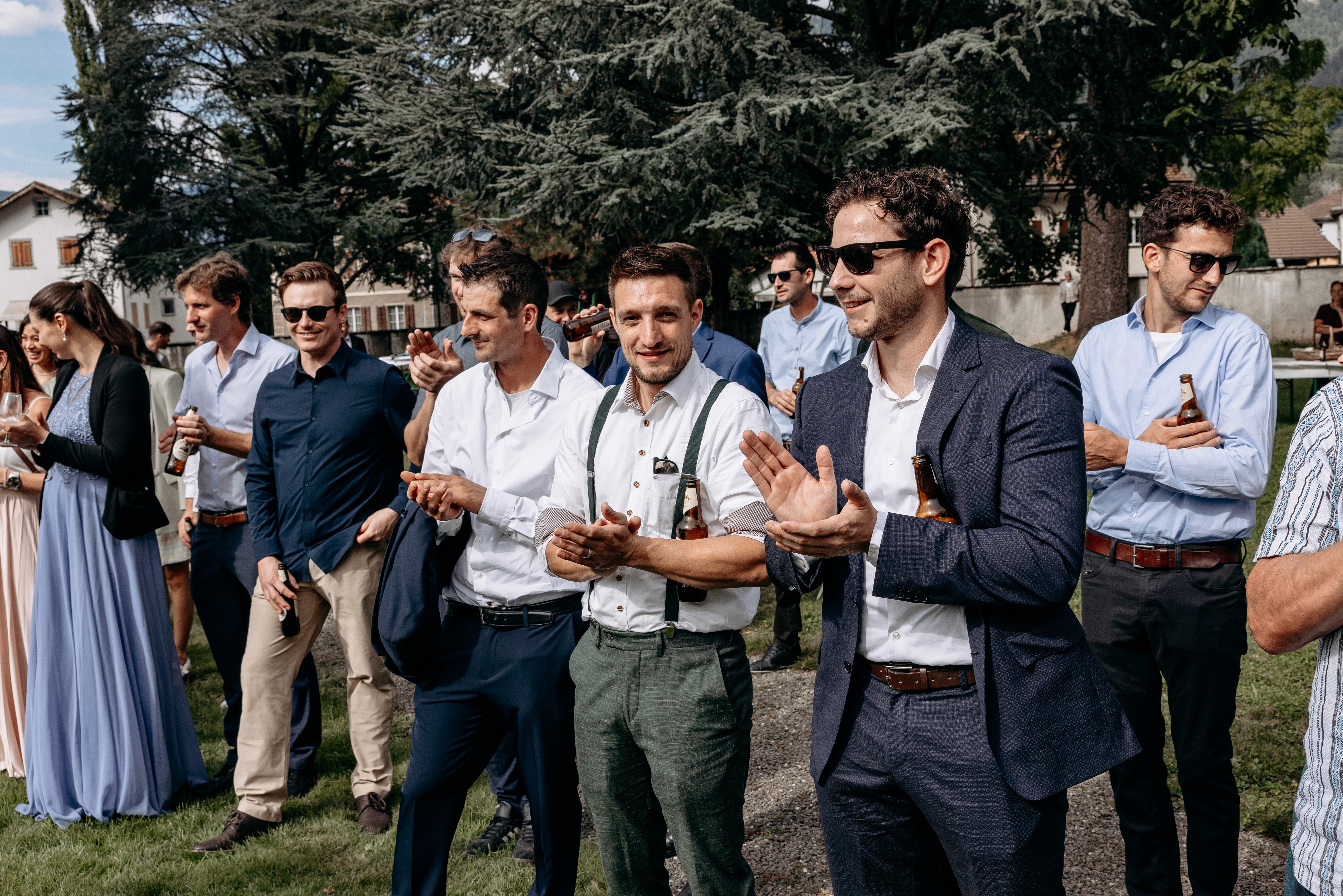 Stylish model in crowd