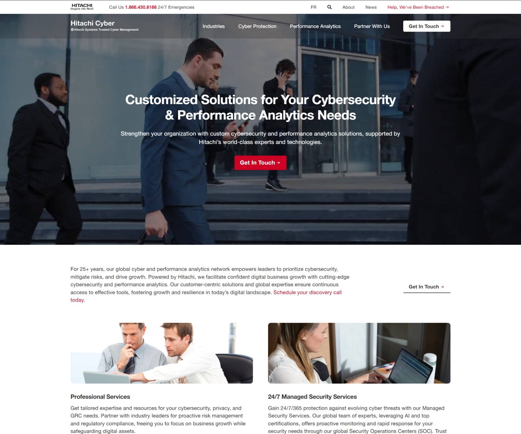 Hitachi Cyber website screenshot