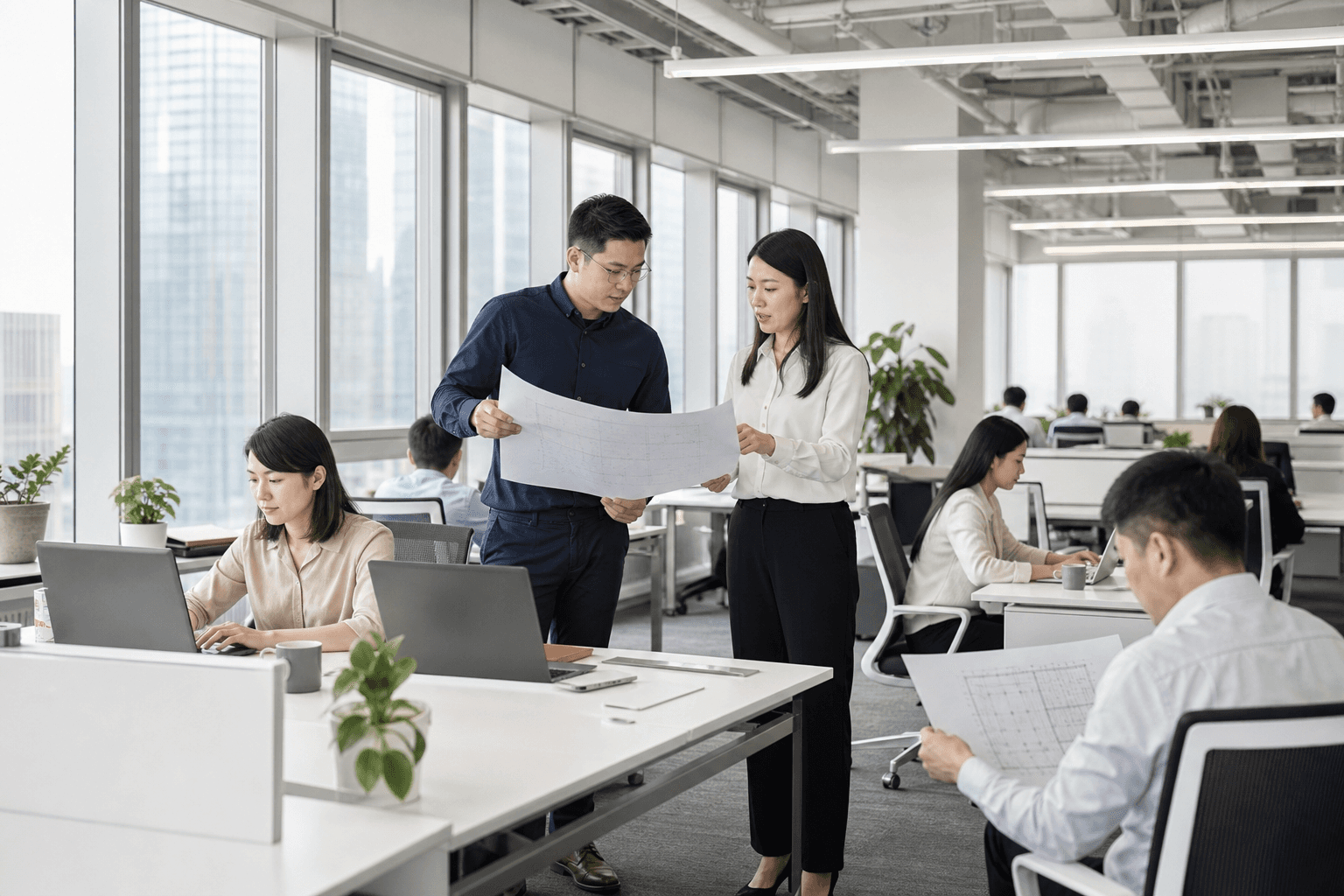 1.人員規模與成長預測辦公室設計流程材料與施工參考|office design workflow material and build reference for office design workflow