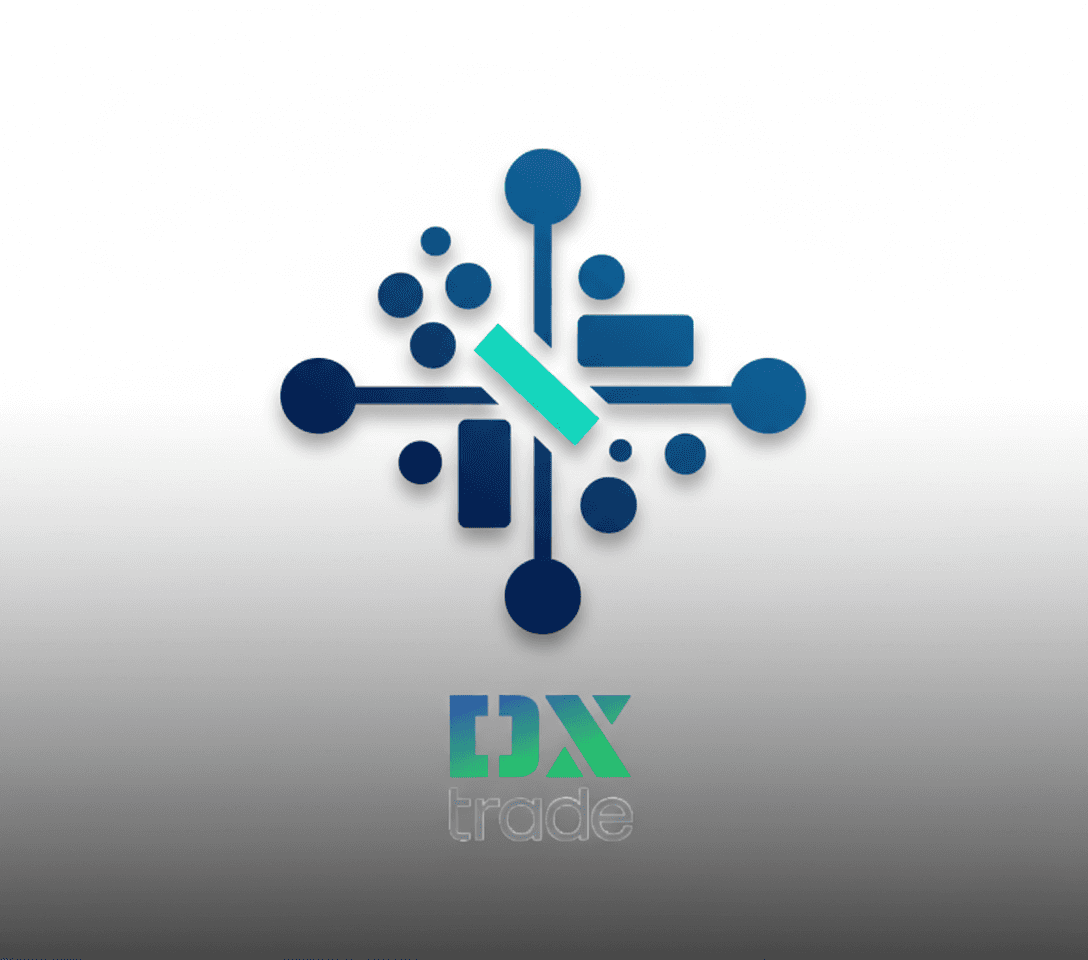 Minimalist gradient image showing geometric shapes symbolizing the connection of AI, human, and infrastructure in copy trading.