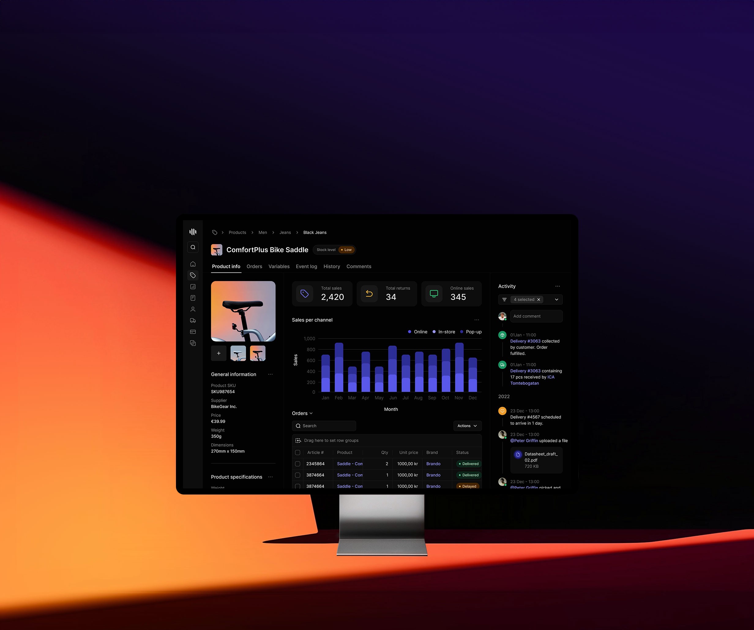 Modernt POS-system för klädbutik på en surfplatta