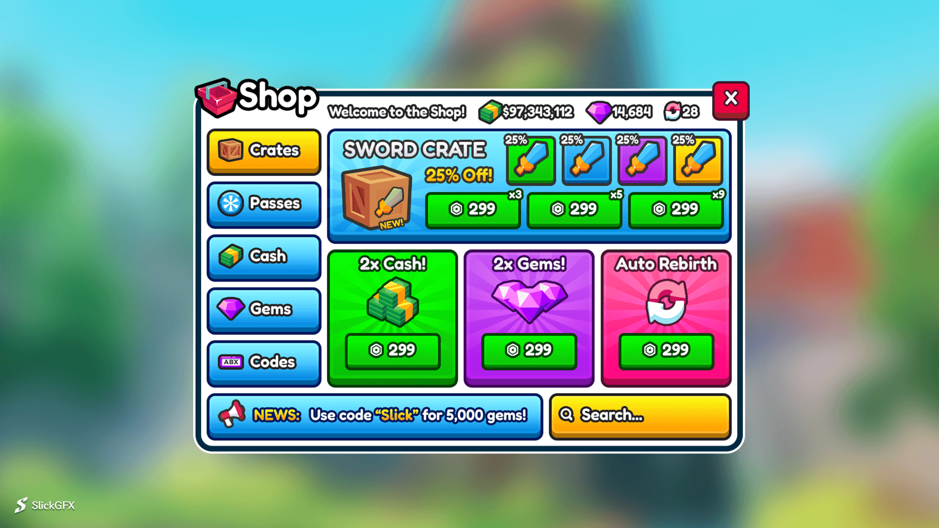 SlickGFX - UI/GUI for Roblox