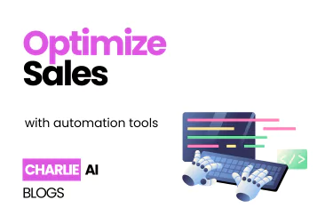 Visual banner for Optimize Sales With Automation Tools, highlighting Ai setter with Charlie AI sales automation tools.