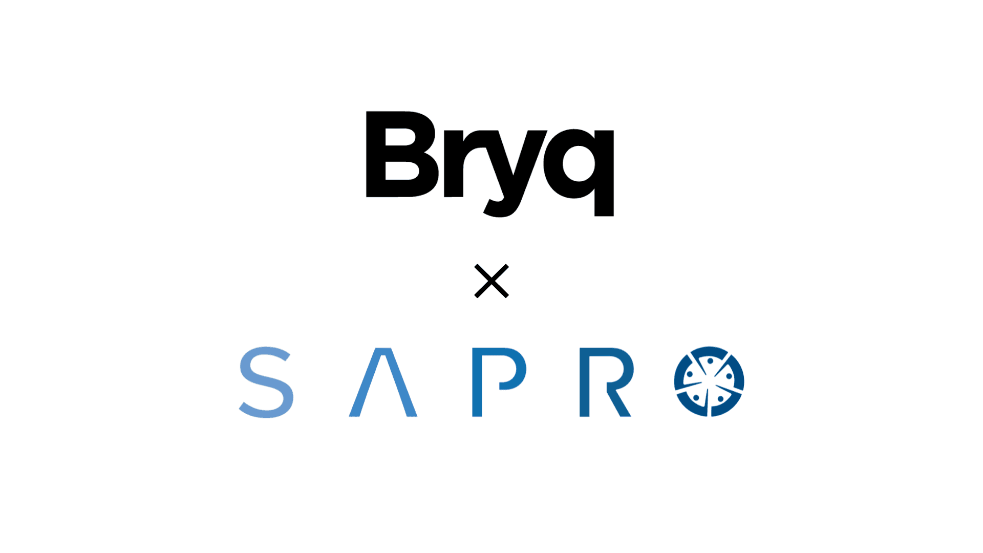 Bryq logo above Sapro logo with a connecting line.