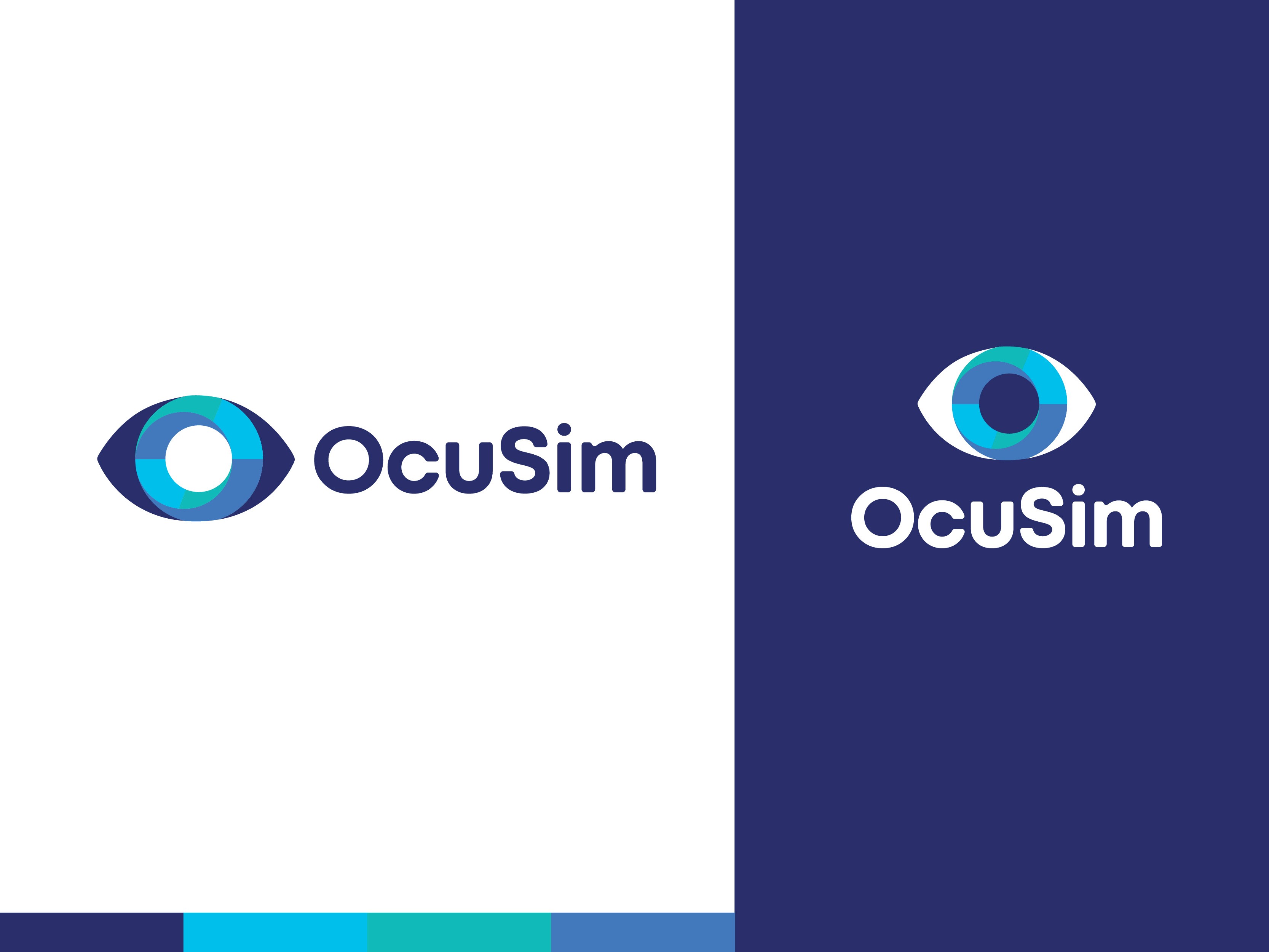 Ocusim eye simulation logomark exploration and concept development by Olivia Ross