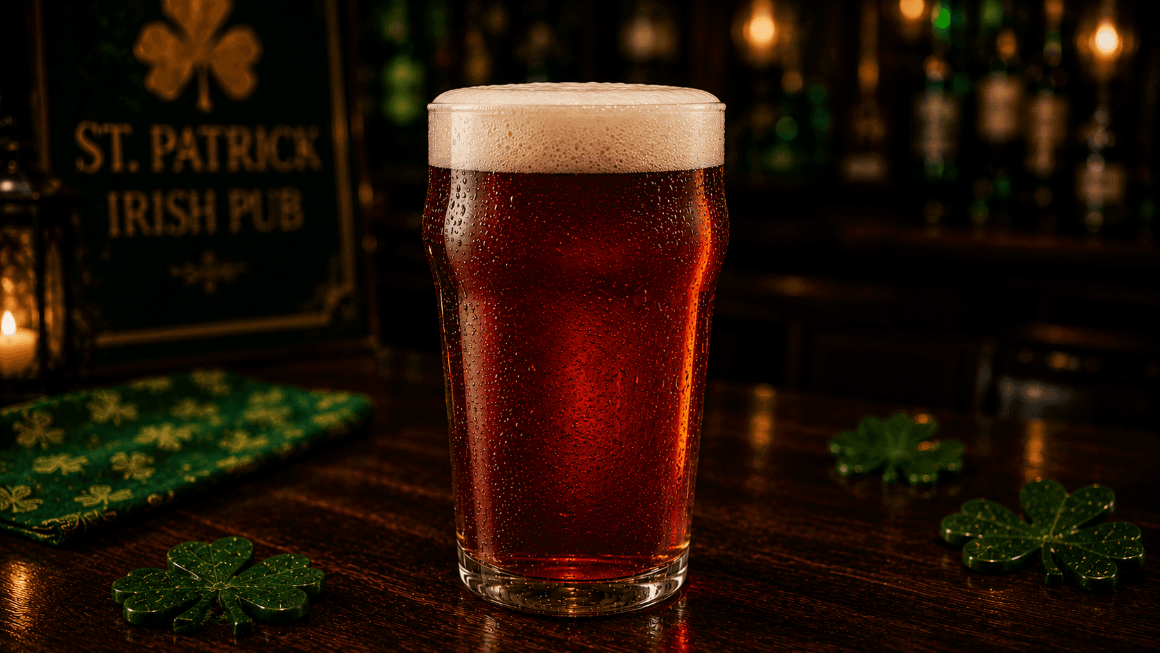 Ambiente de pub com bebidas