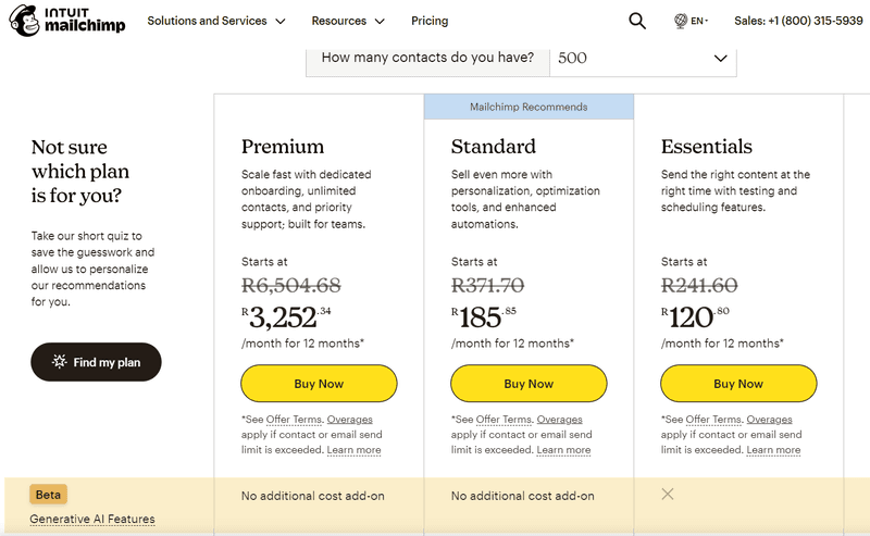 Mailchimp subscription plans