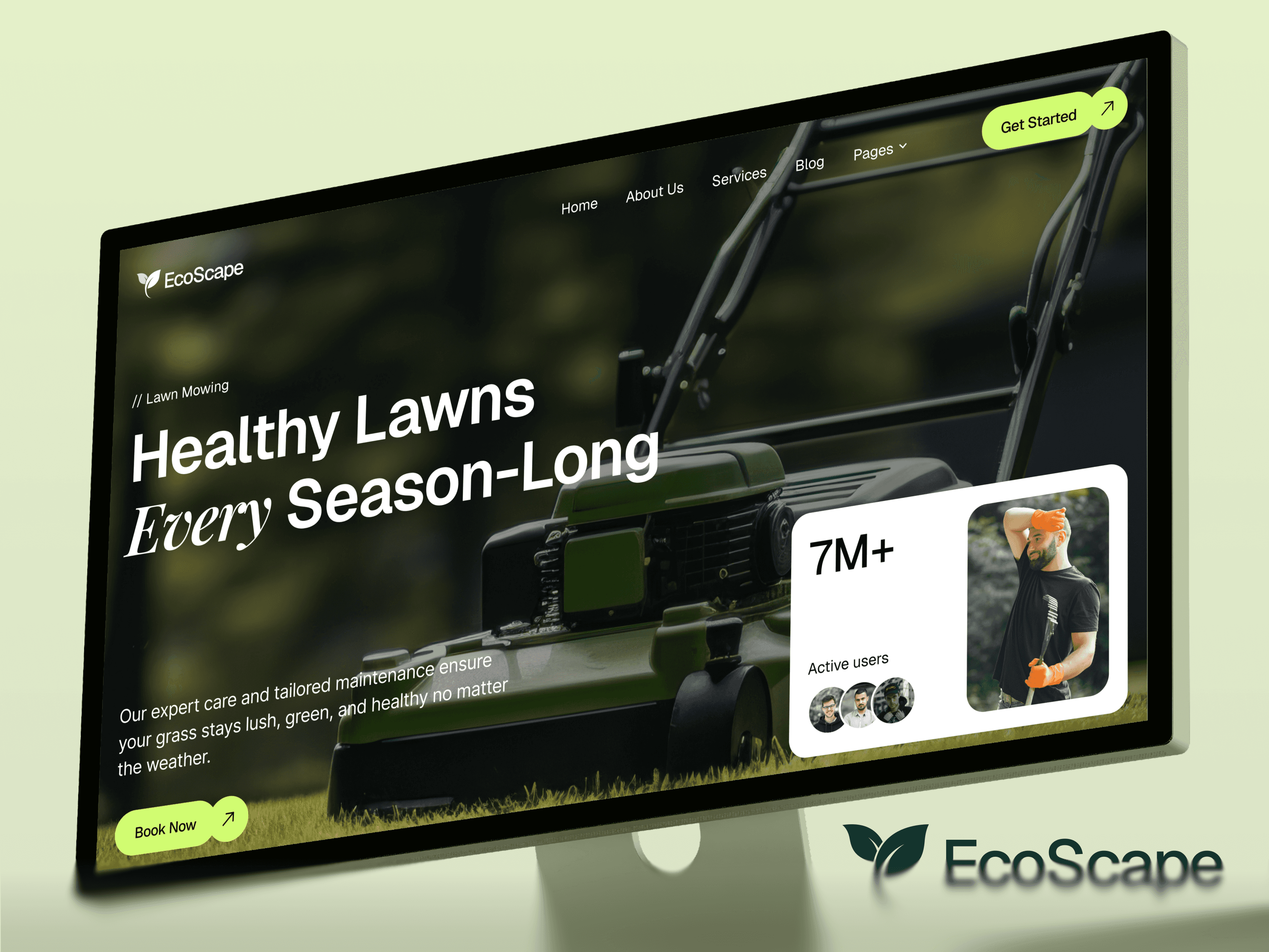 framer lawn mowing services template