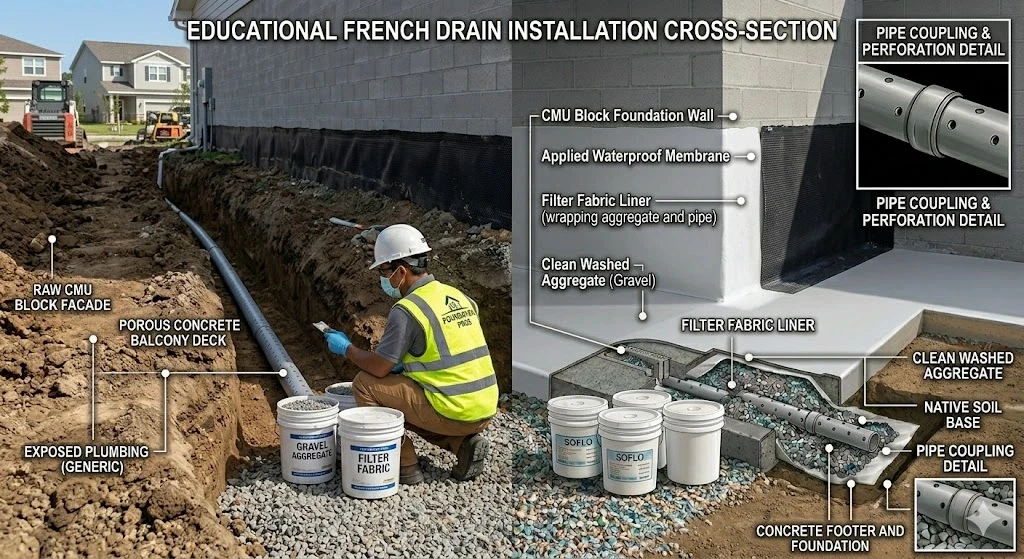 French drain installation and subsurface drainage system in Fort Lauderdale — Planet Construction FL