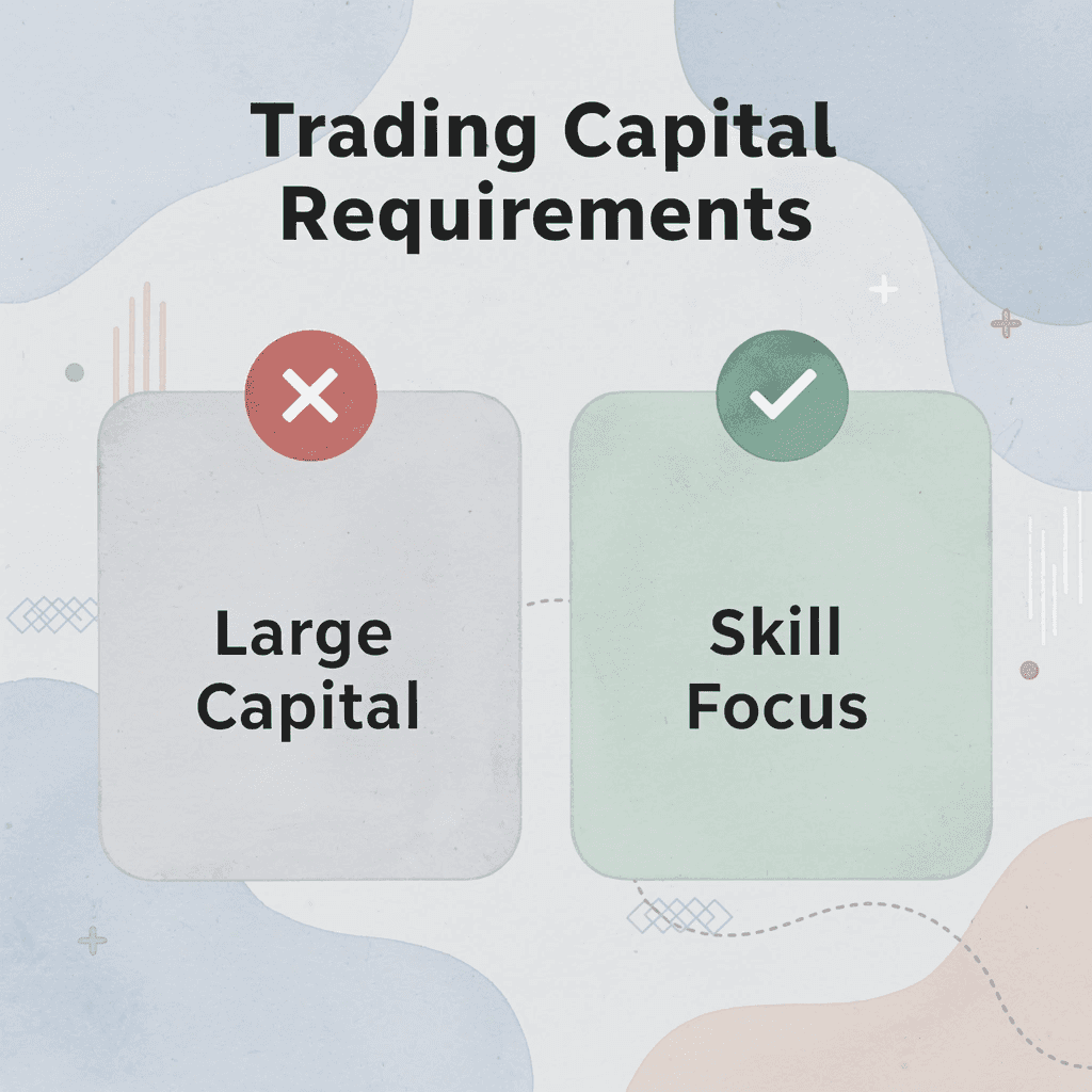 Before and after comparison showing shift from large capital requirements to skill-focused trading