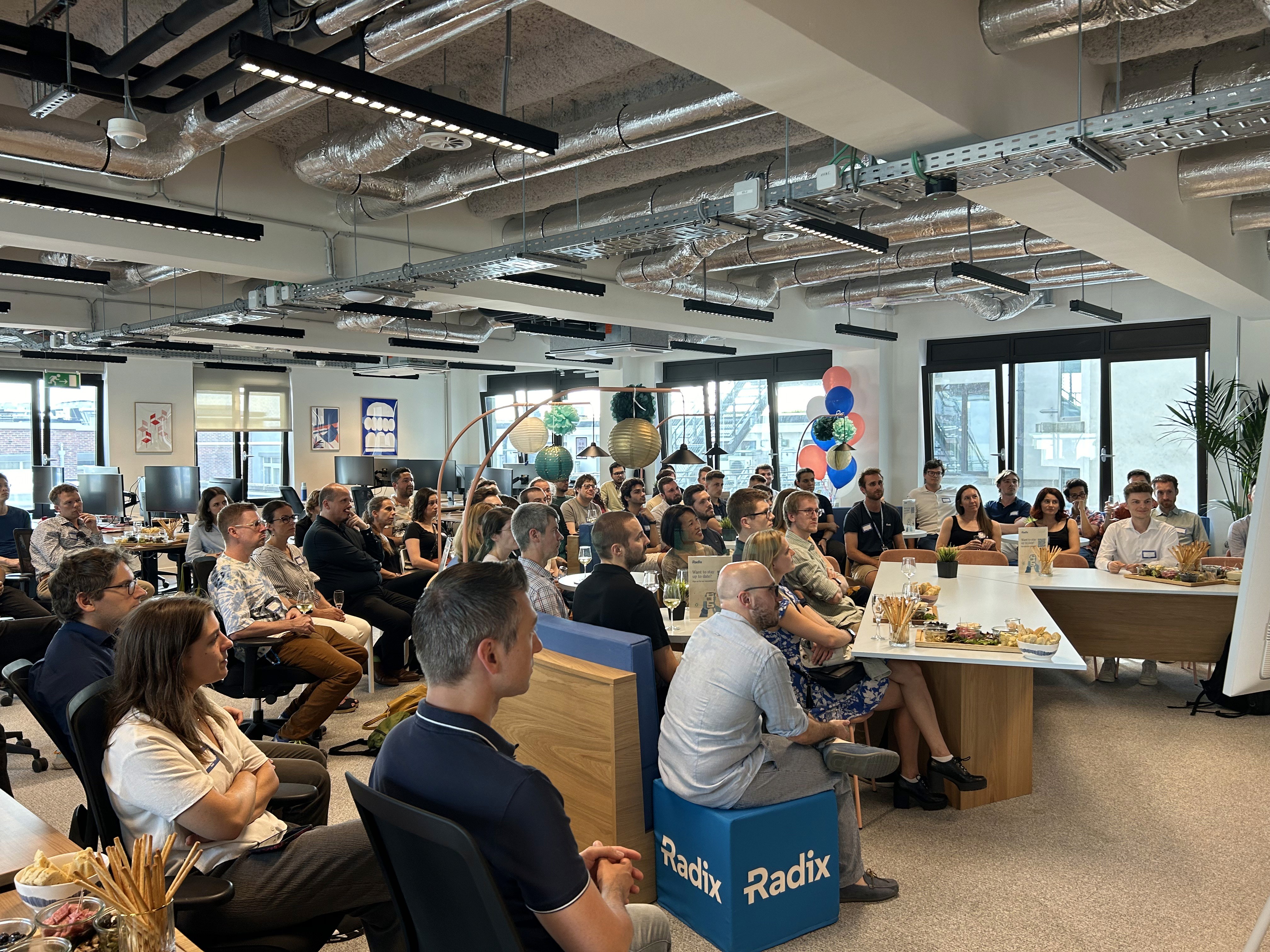 people in superlinear office during the AI talks superlinear