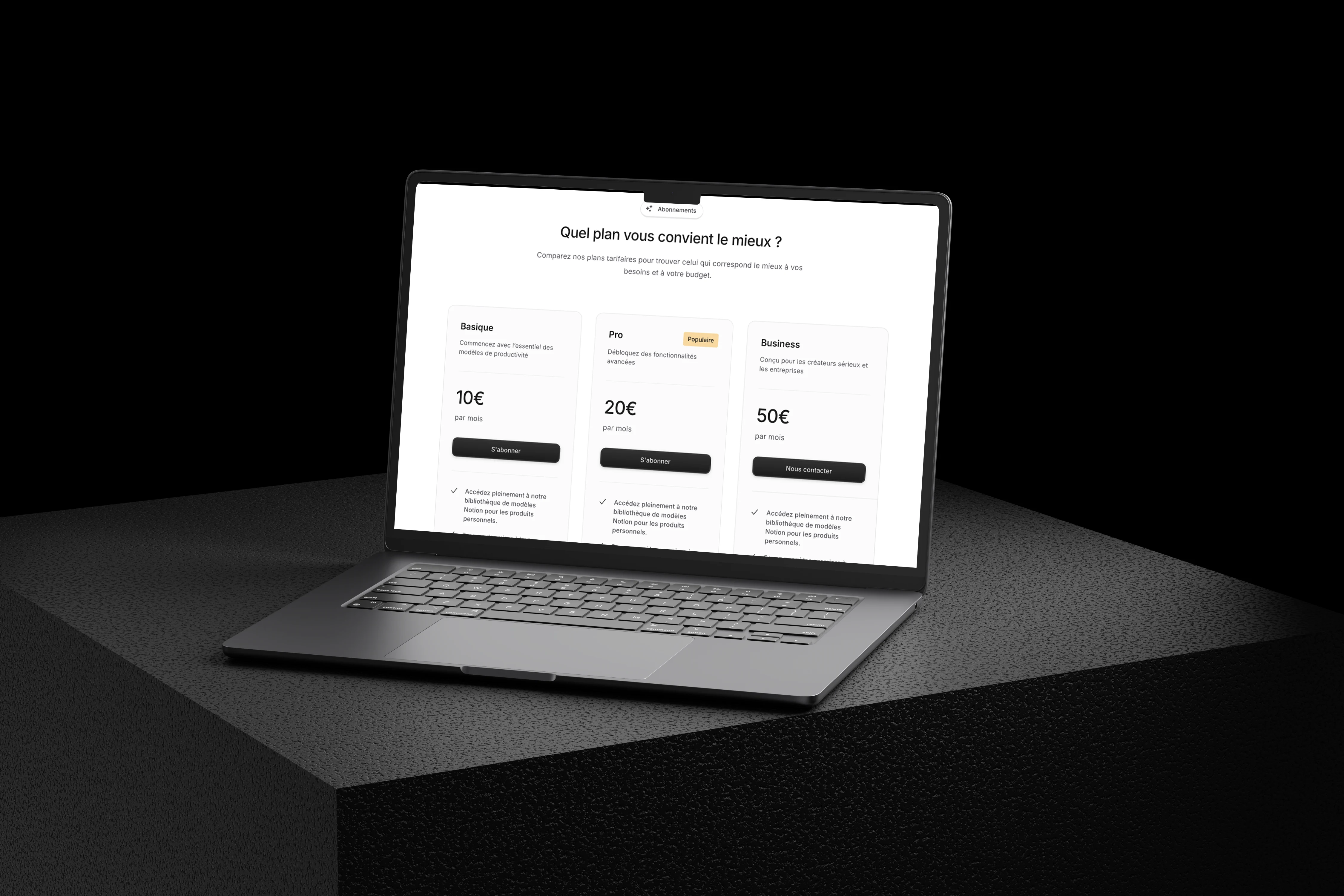 mockup landing page desktop