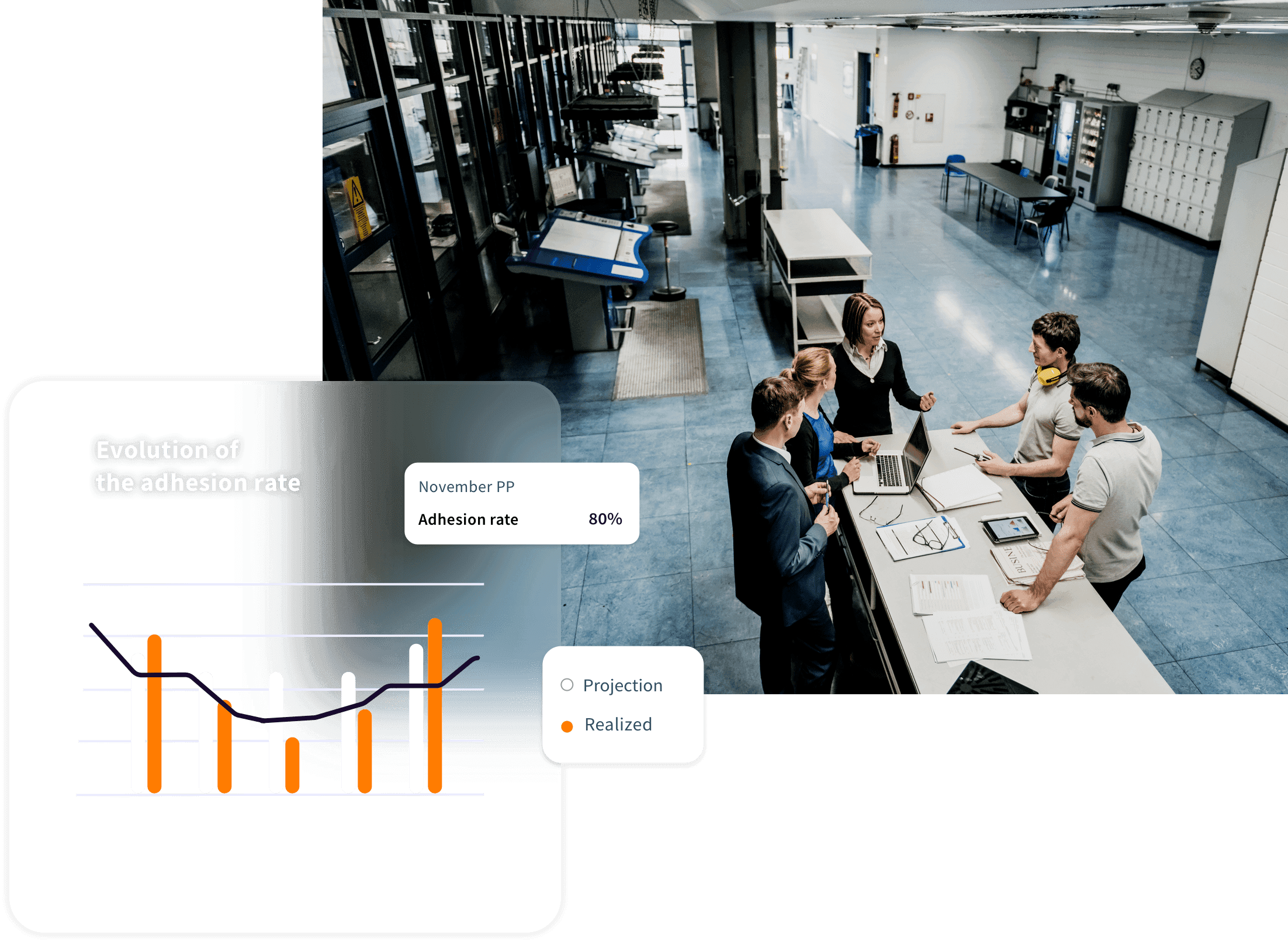 Work meeting in a factory