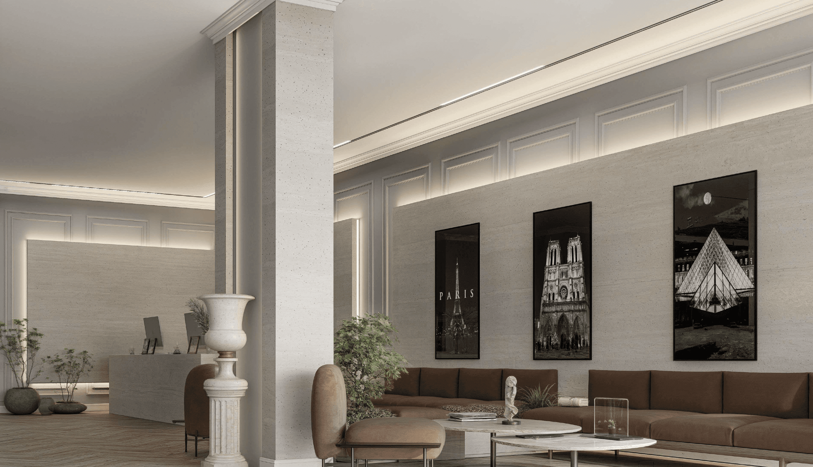 Client welcome desk at Oh My Desk furnished office space Design District D3 Dubai