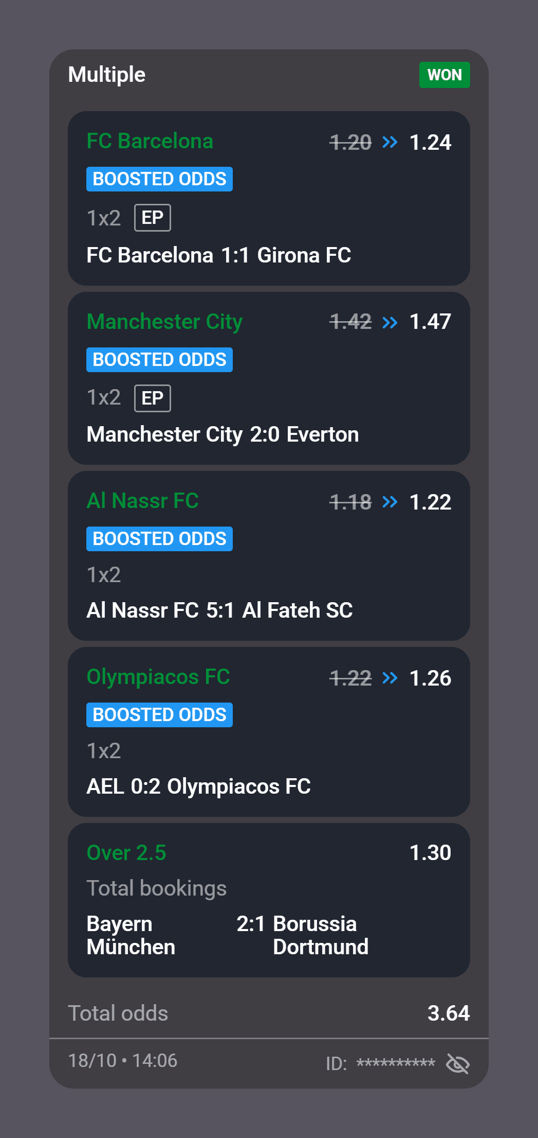 bet won
