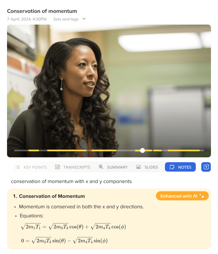 Image showing how Jamworks enhances student notes
