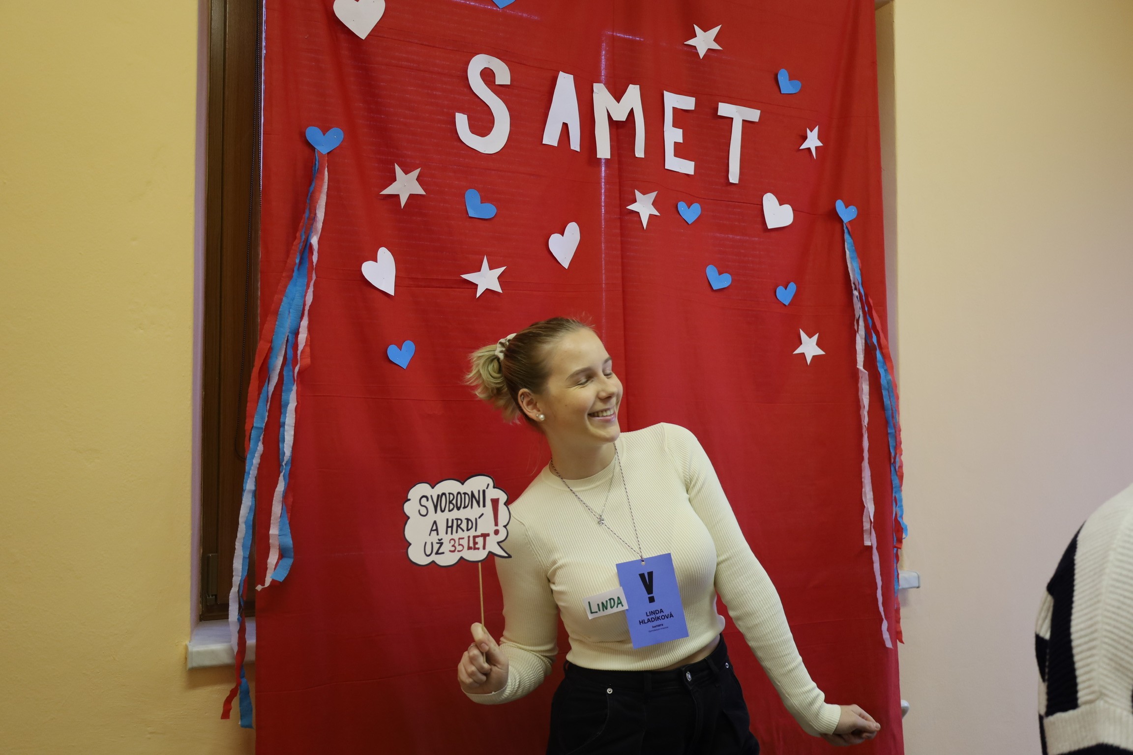 a woman holding an apple