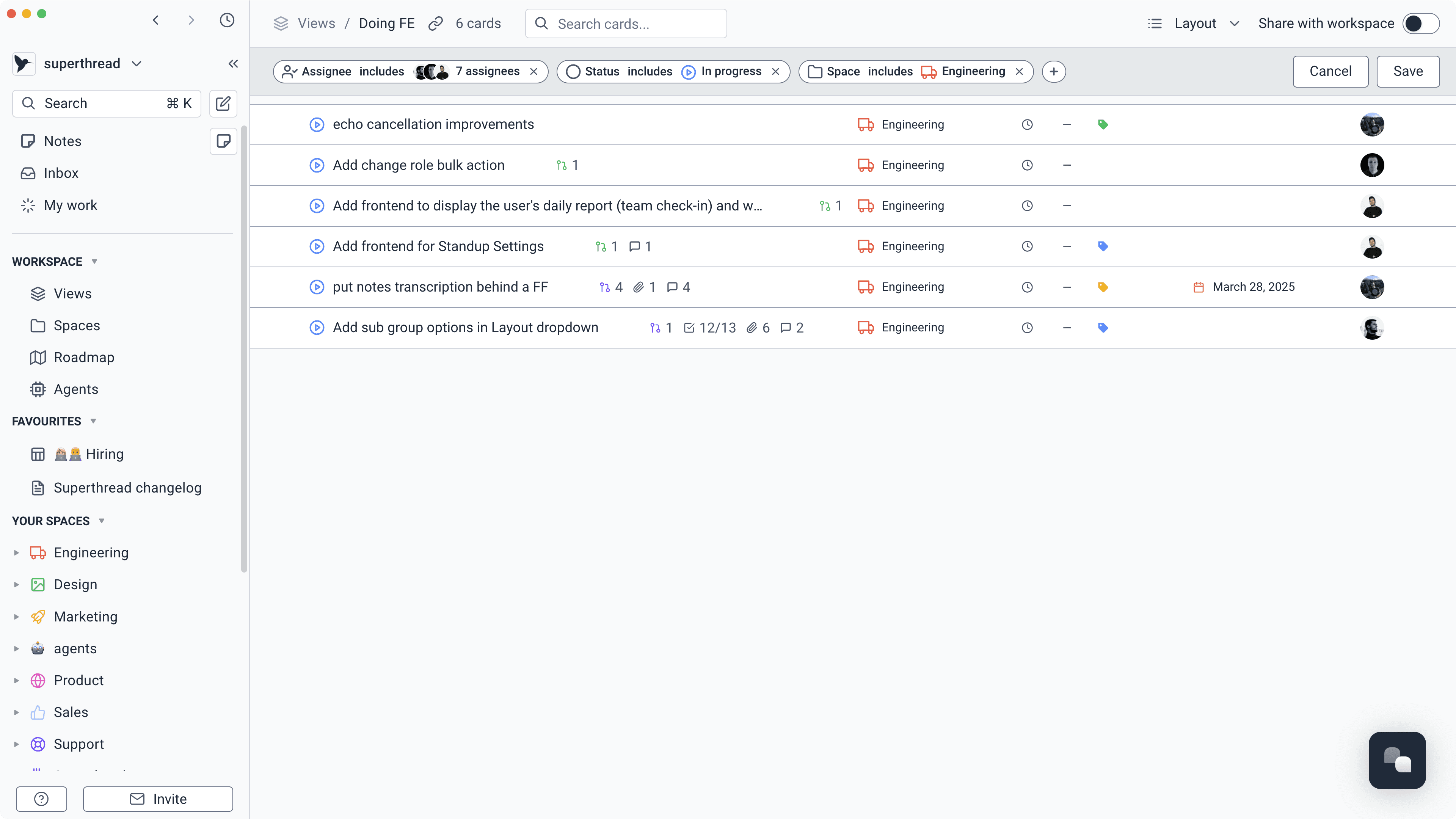 Superthread powerful Gantt chart / timeline view.