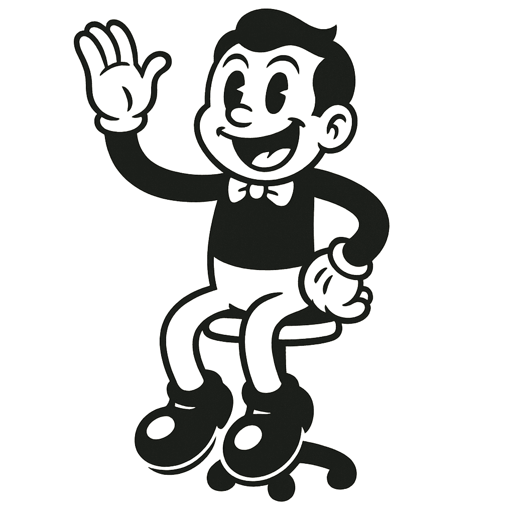 Character sitting and waving