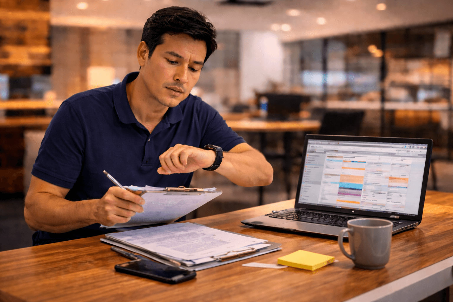 A modern brick house with a two-car garage, well-manicured lawn, and clear blue sky in the background.