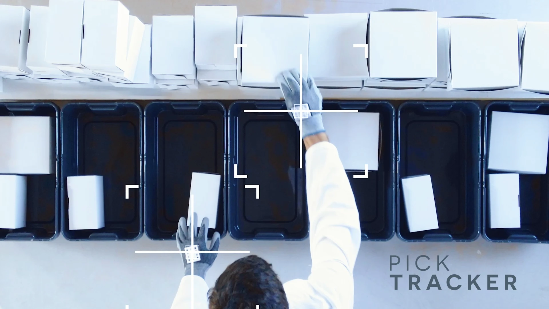 A person working a picking assembly line