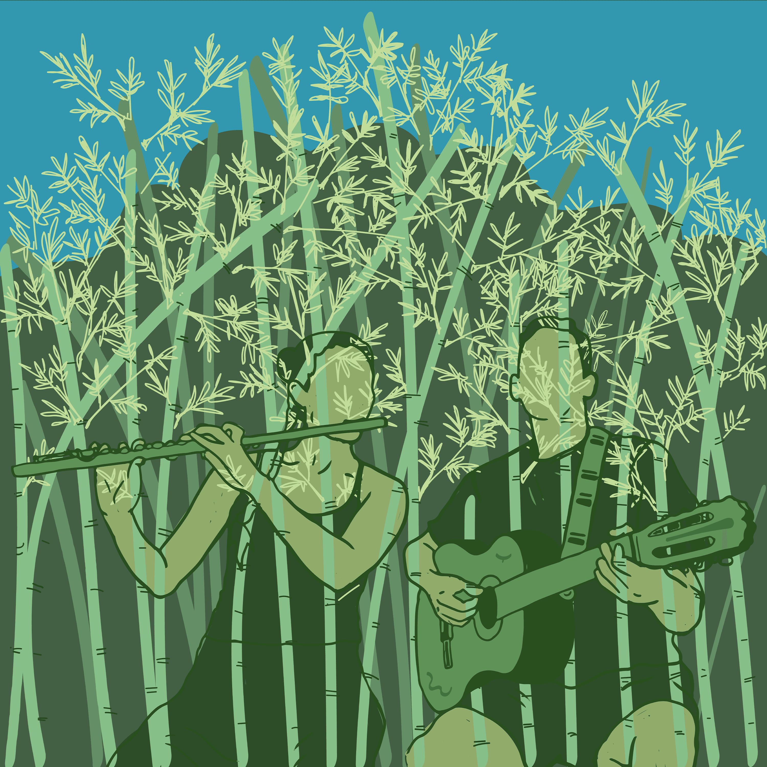 Ilustracion de una abeja con un mapa en sus alas