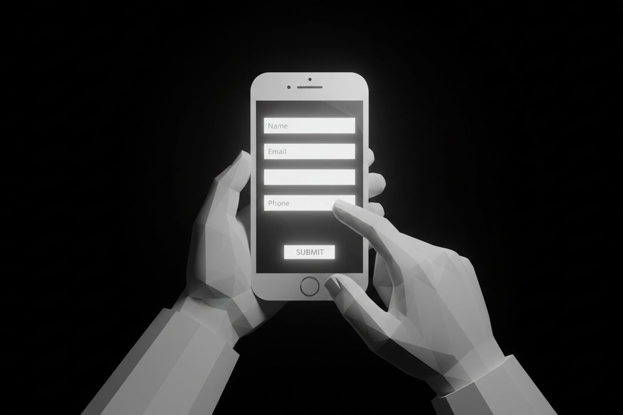 Person setting up a lead capture form