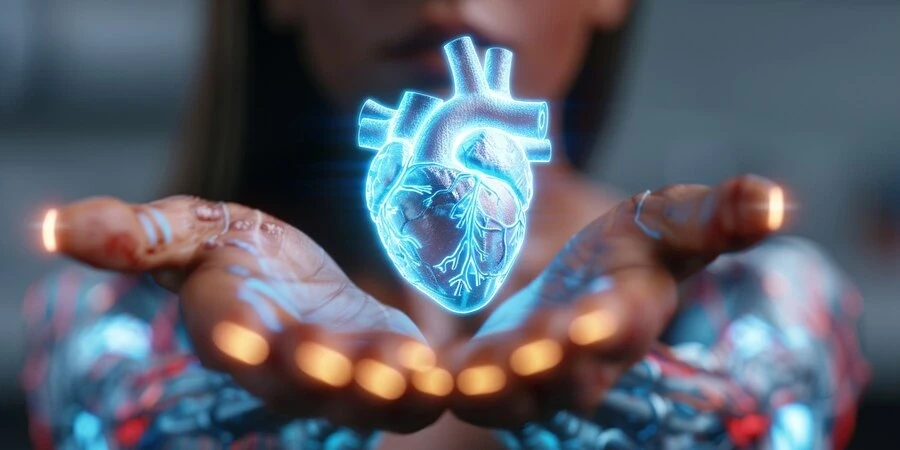 Holographic Human heart from Peoria, Top Cardiology Medical Billing Company in Peoria: Expert Medical Billing