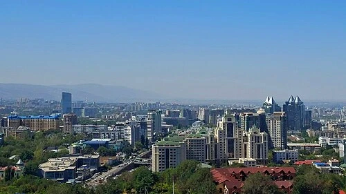Almaty city skyline panorama