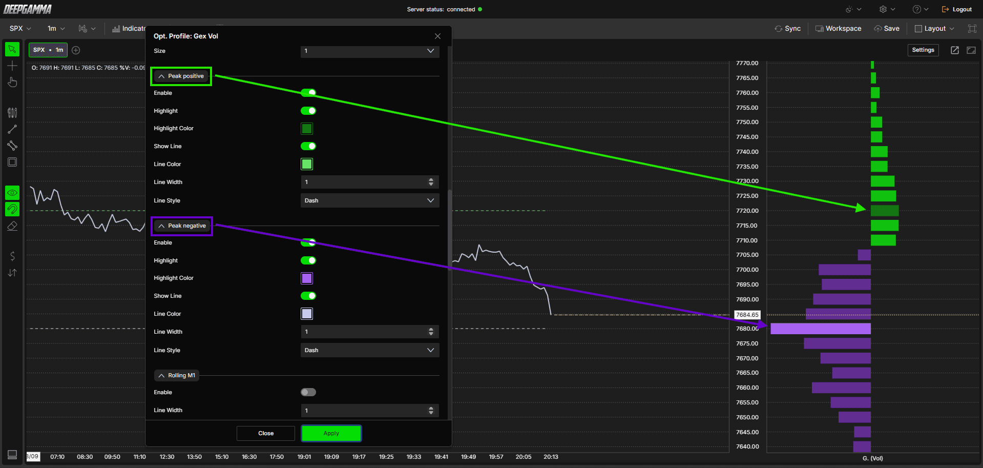 Option Profile - DeepGamma Web. Peak negative screenshot 9.