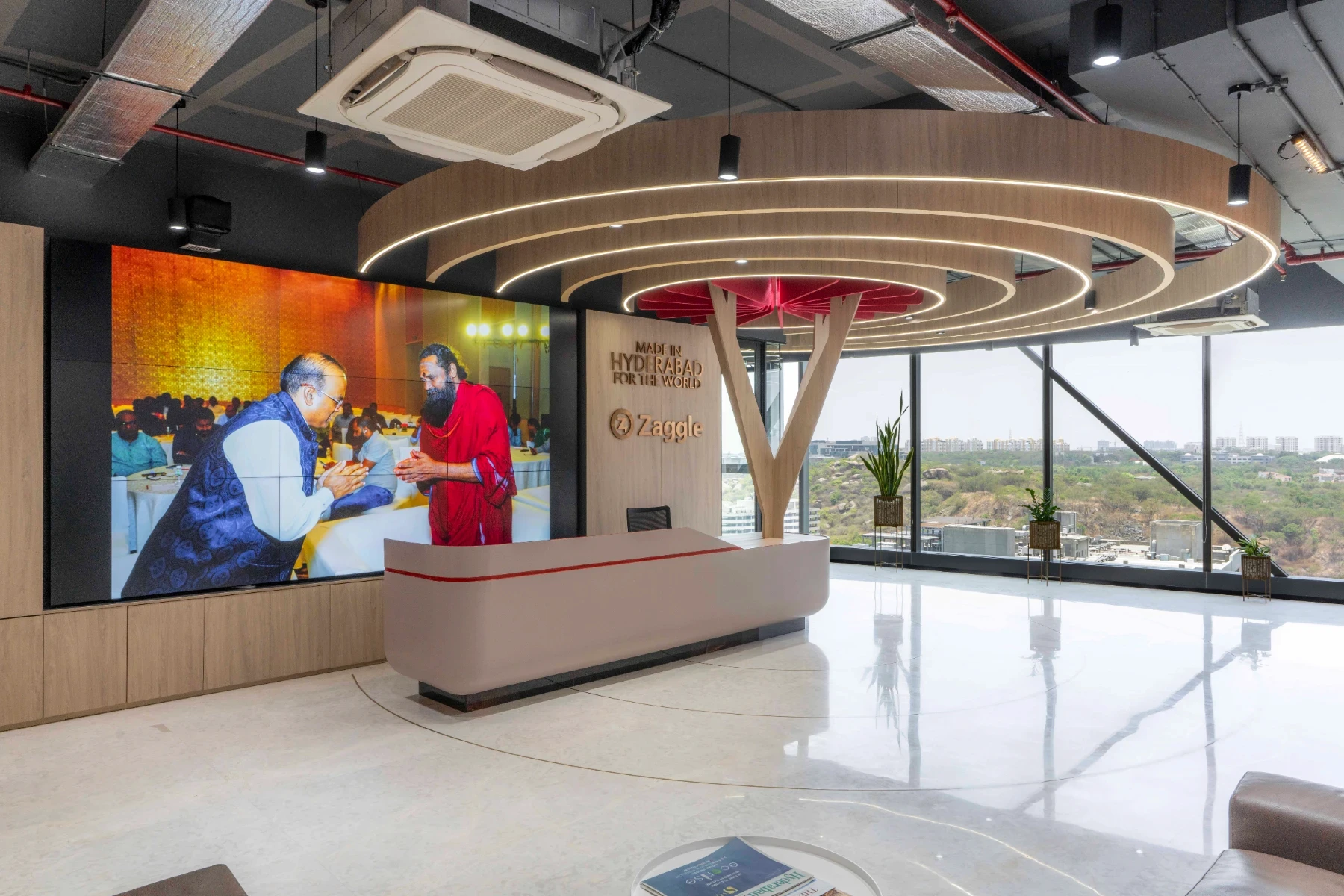 Coworking space cokarma reception area