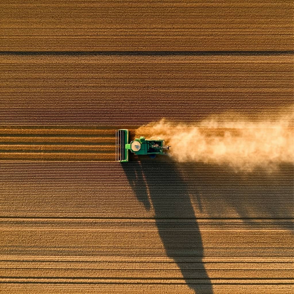 Agrarwirtschaft - Mäher von oben