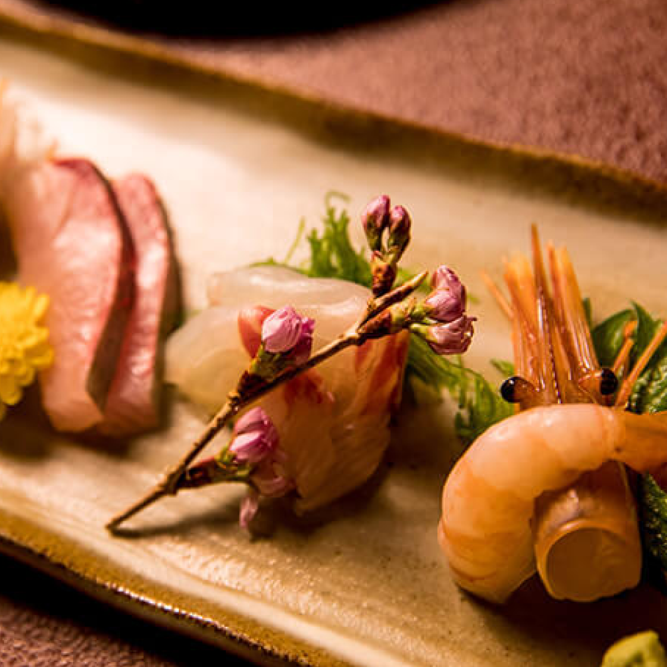 3-star cuisine showcasing shrimp and salmon