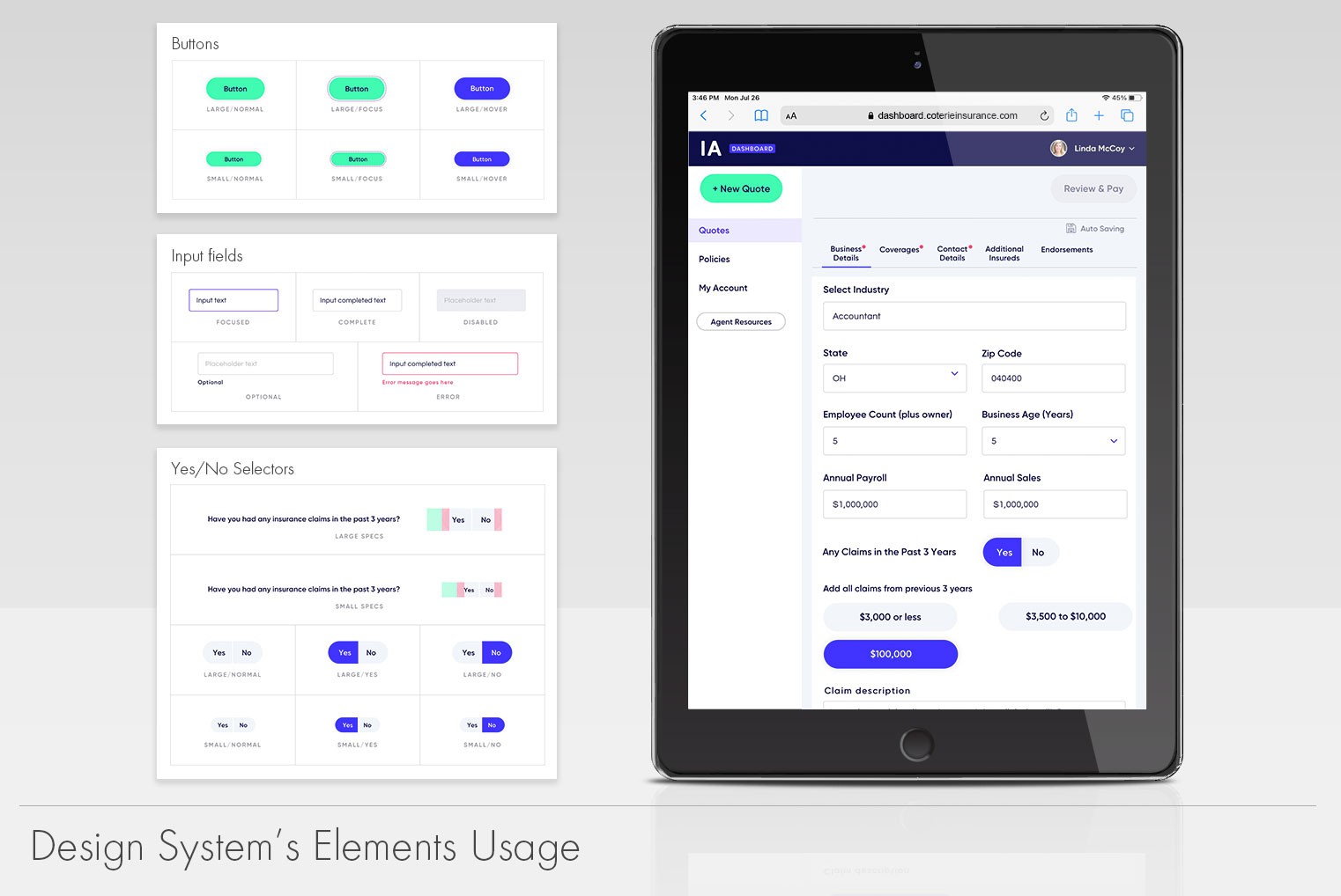 Design system integration into the new UI