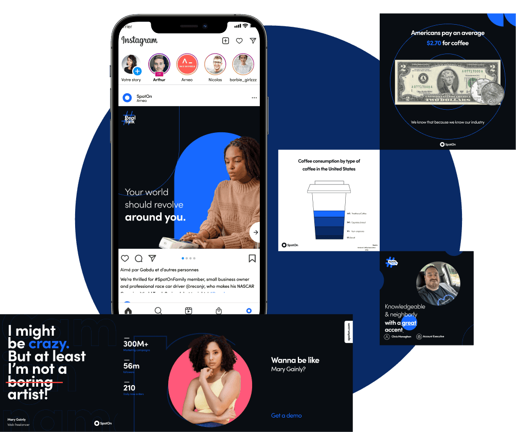 Collection of social media posts, data visuals, and brand content layouts used for UX-led marketing experimentation.