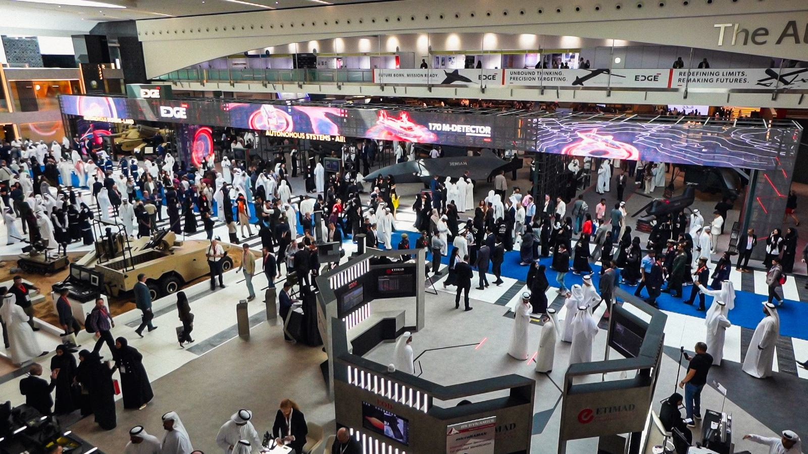 Overhead shot at the booth for edge at dubai air show