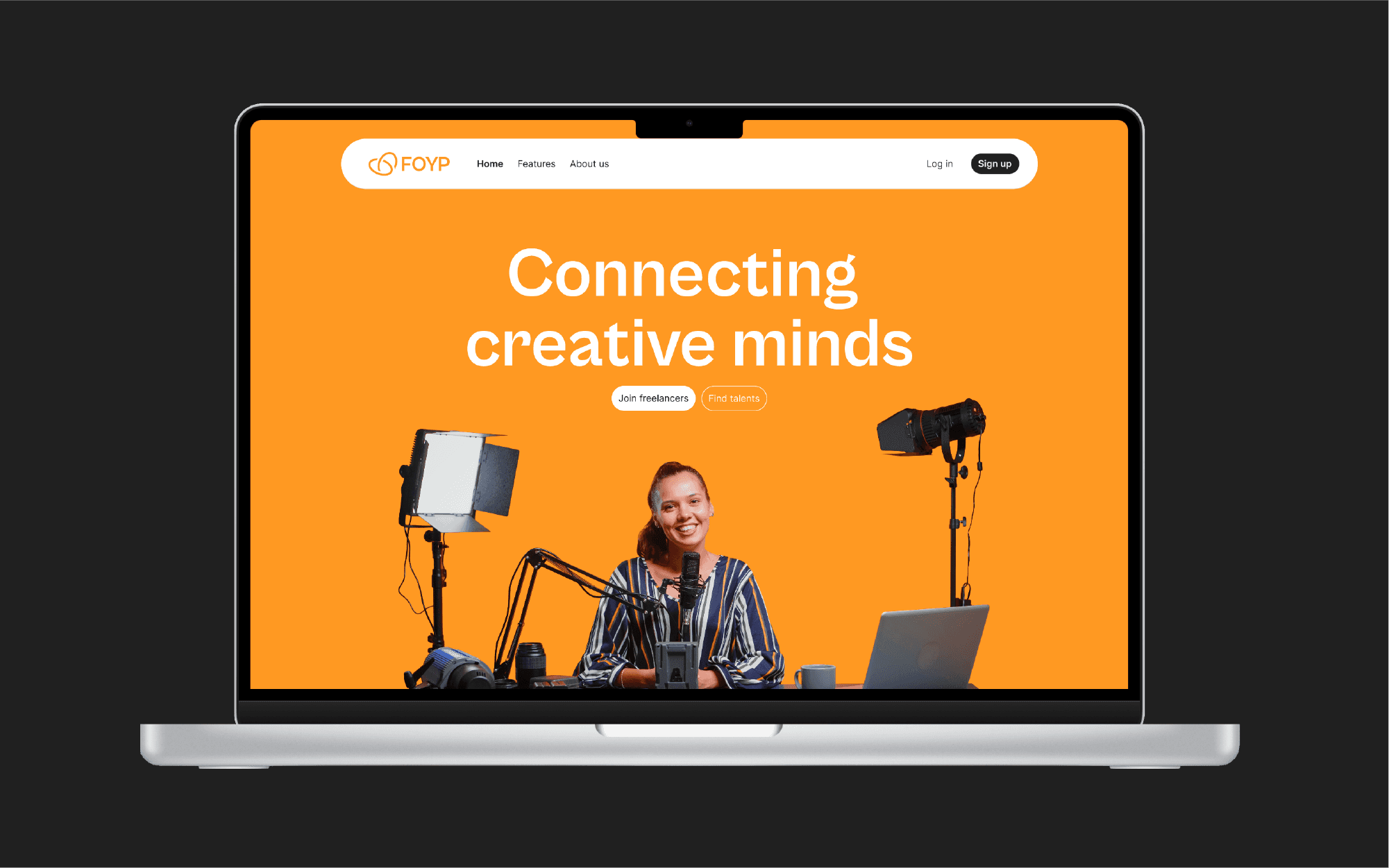 Maquette de la page d'accueil du site FOYP