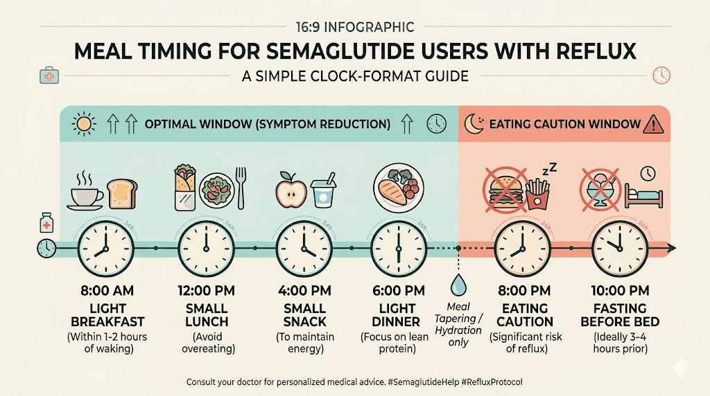 Optimal meal timing schedule for semaglutide acid reflux prevention