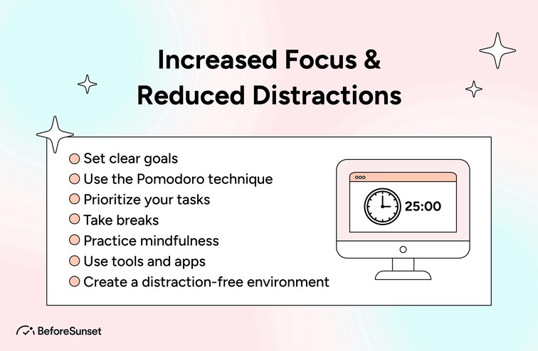 1. Increased focus and reduced distractions