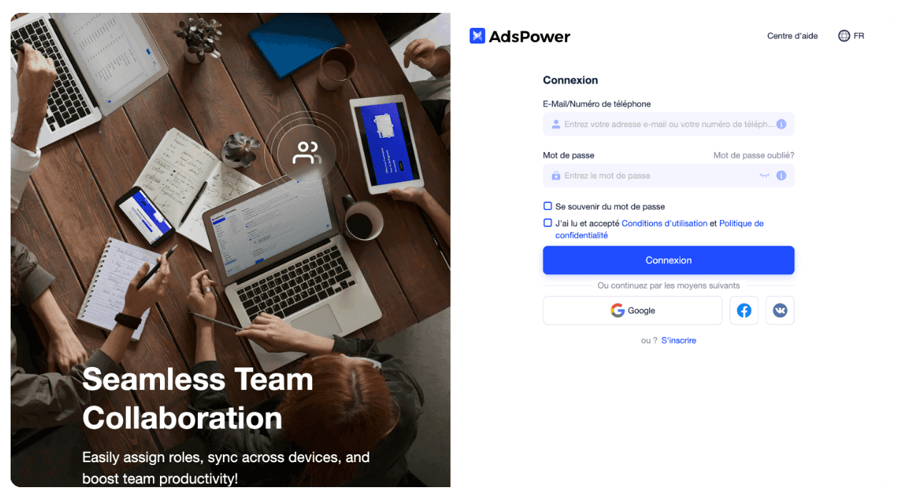 Step 2 Log in to your AdsPower account