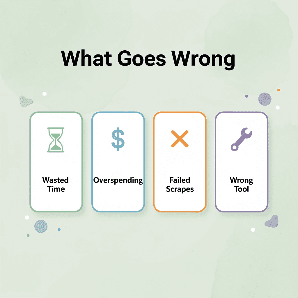 Infographic showing four common web scraping pitfalls