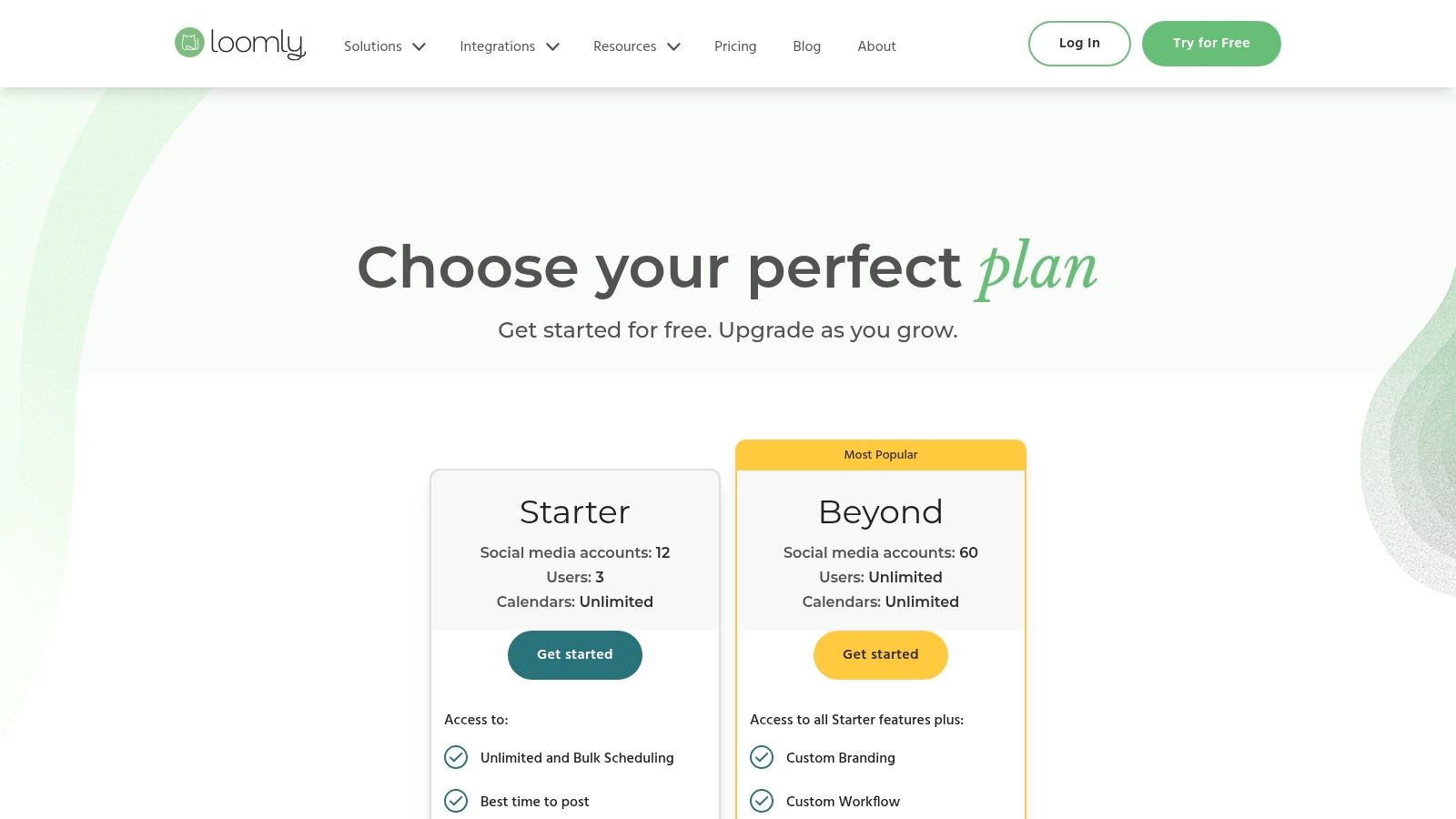 Loomly's collaboration-focused social media management dashboard