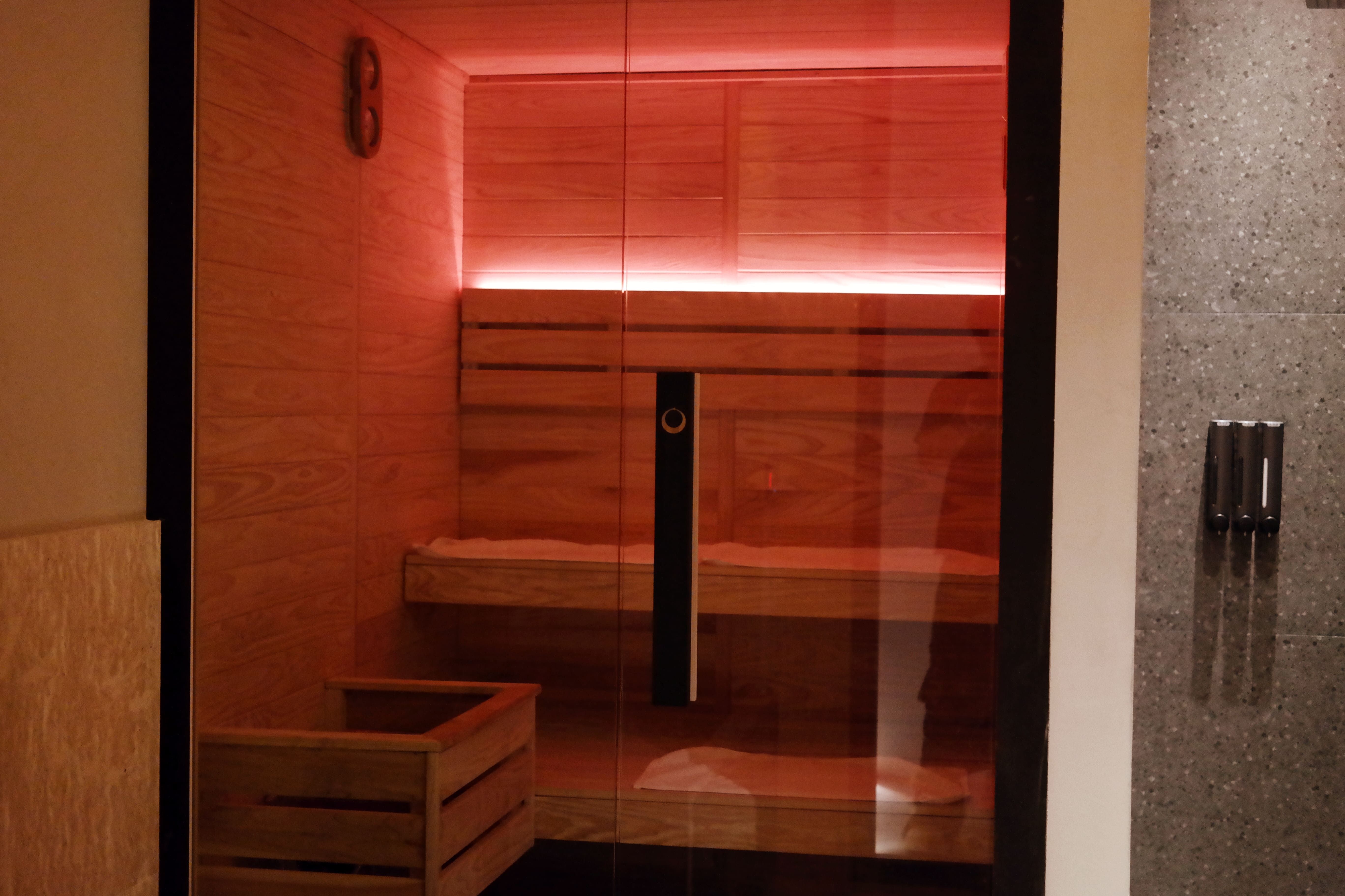 Couple in a dry sauna