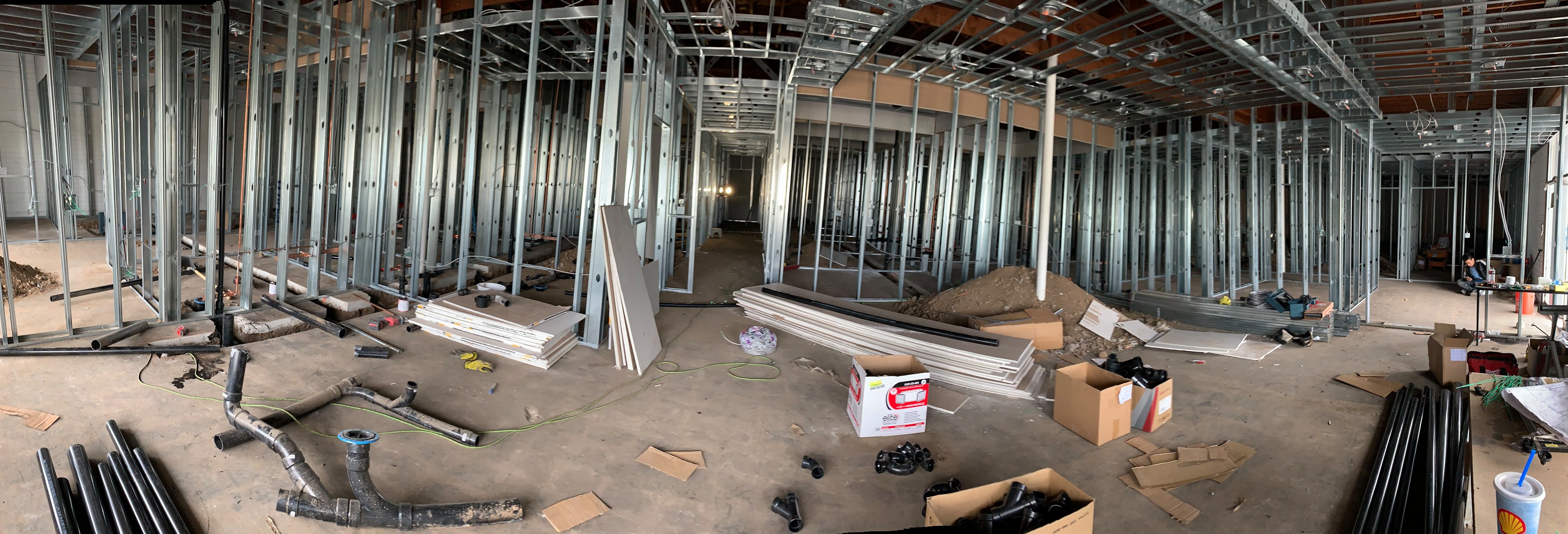 Construction progress photo of Karak Boba build-out by THP Construction