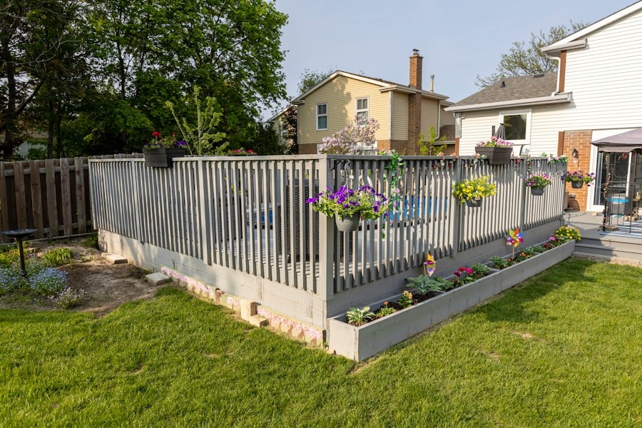 Custom backyard deck and fence design