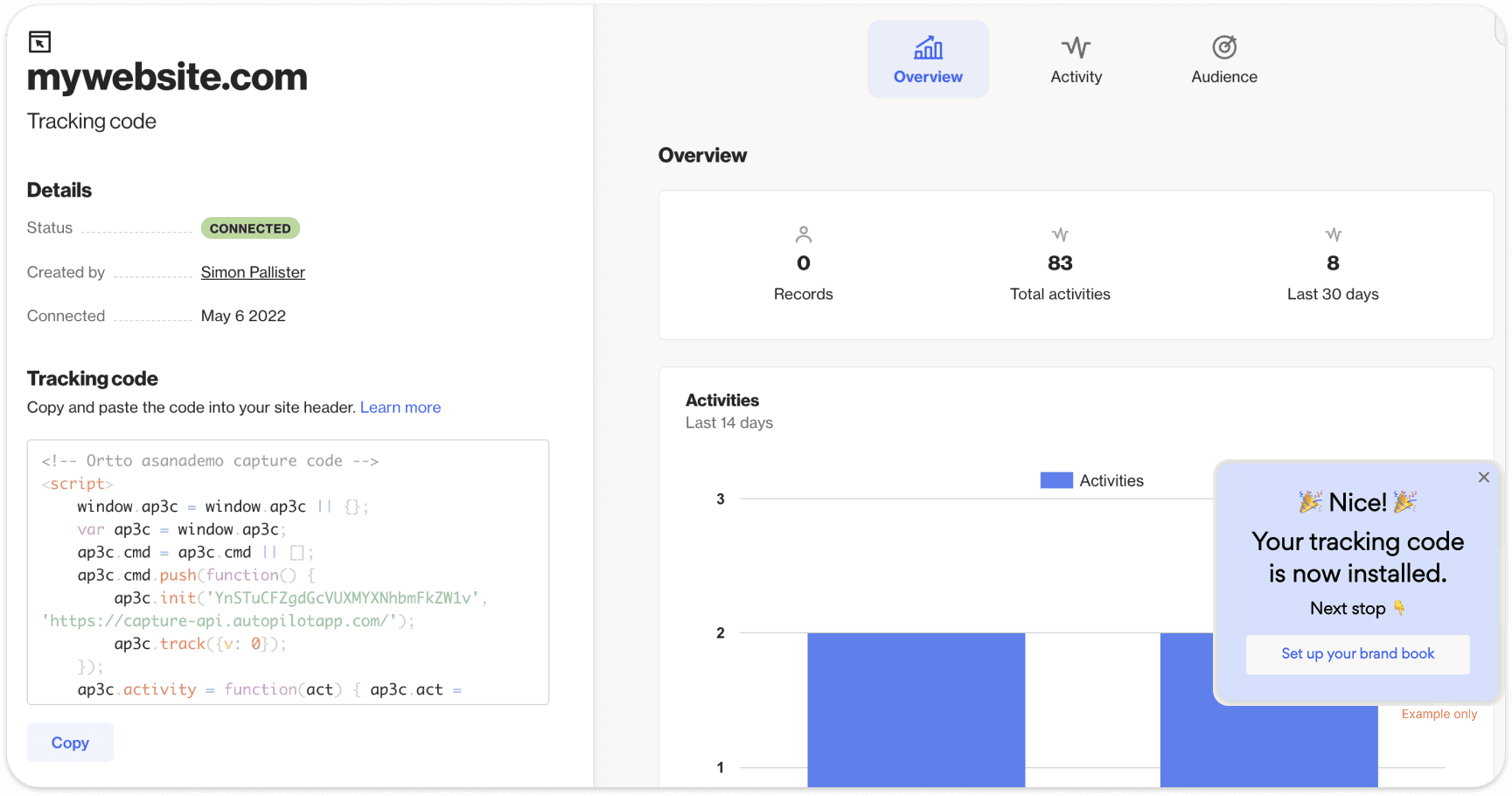 Onboarding prompts - example