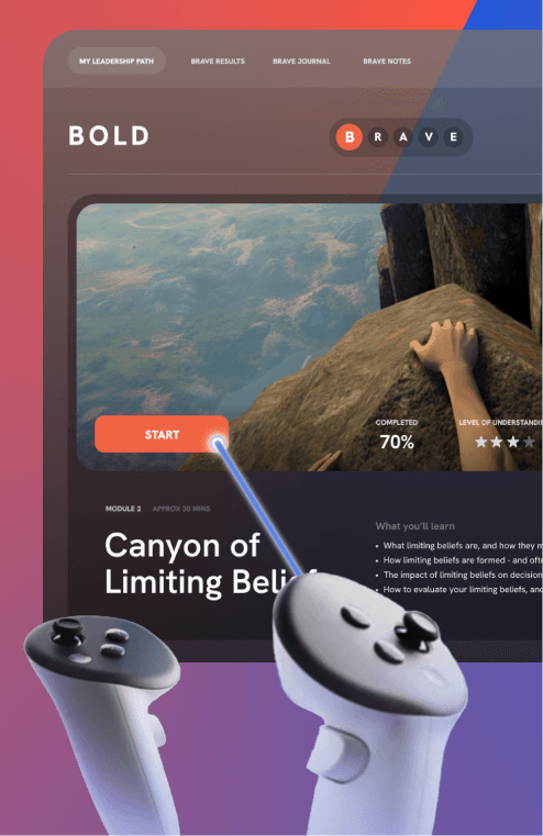 VR interface with VR controllers