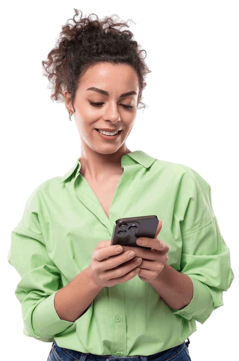 Mulher usando iphone