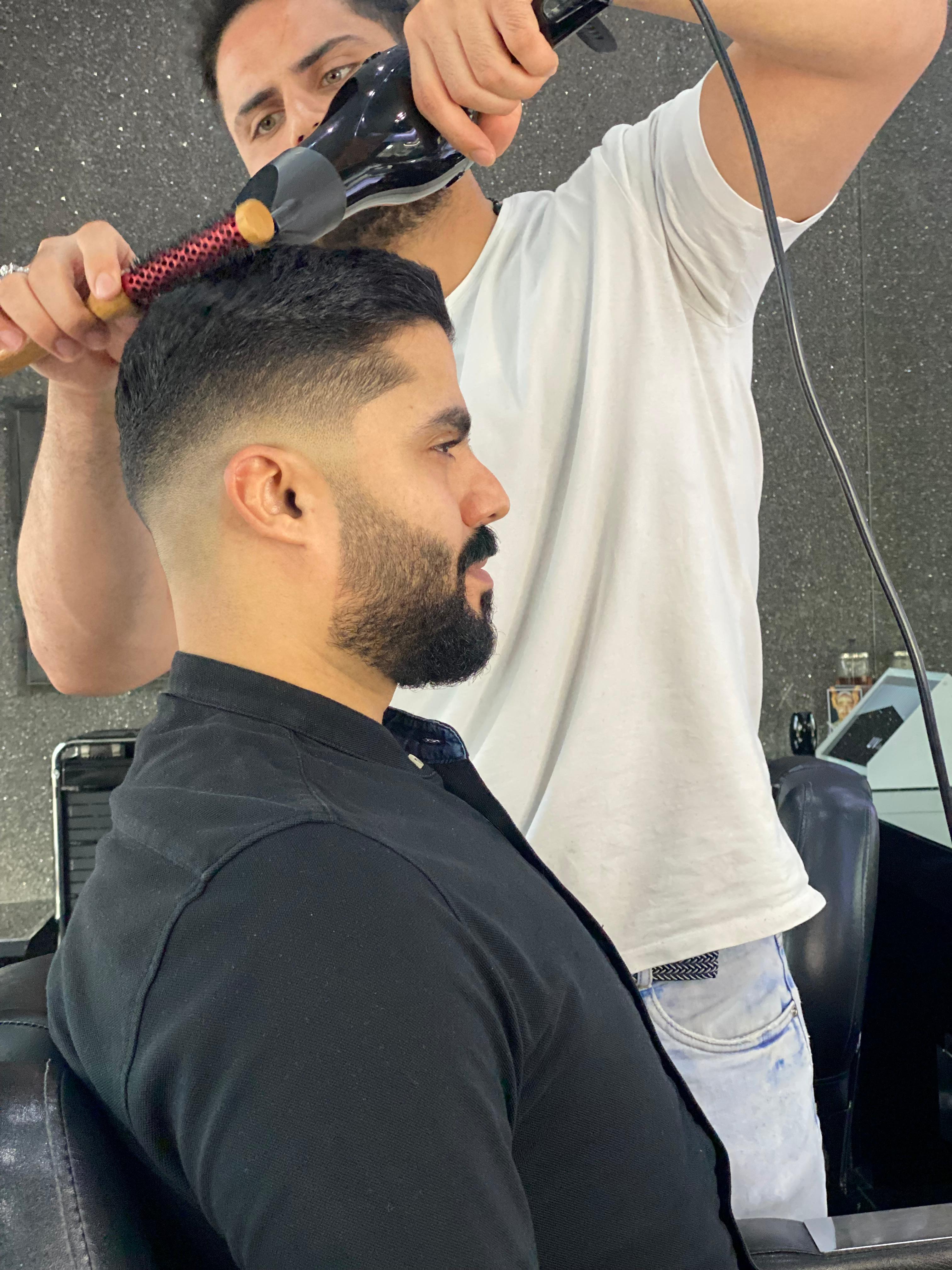 Hair styling by THE GENTLEMEN'S LOUNGE